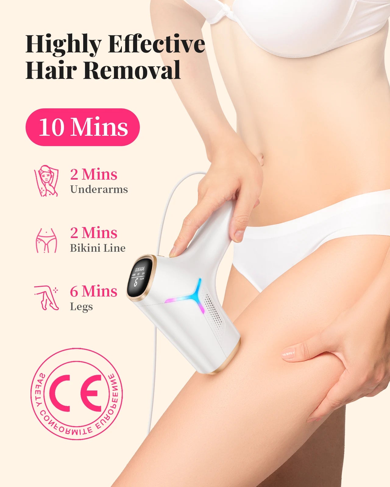 Épilateur IPL Totmizby – Épilation à lumière pulsée pour femmes et hommes